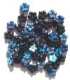 50 3x9mm Black AB Flower Spacer Beads